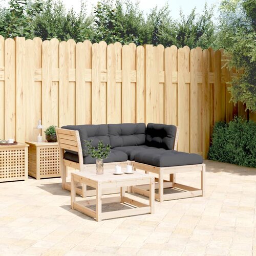 VidaXL 3-dijelni set vrtnih sofa od masivne borovine s jastucima Slike