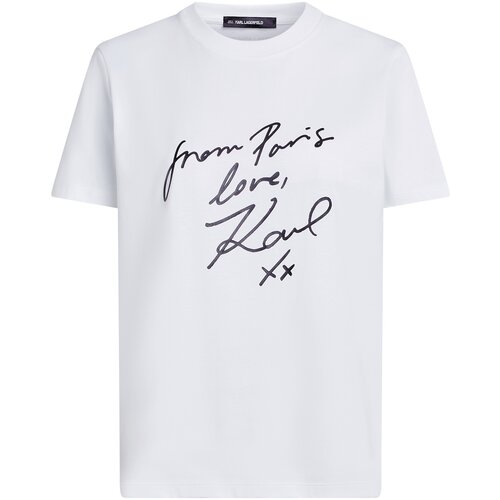 Karl Lagerfeld Majica &amp;#039;With Love&amp;#039; črna / bela Slike