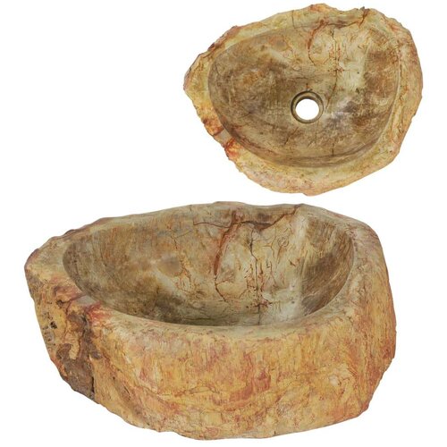  Umivaonik od fosilnog kamena 45 x 35 x 15 cm krem Slike