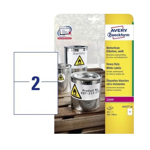 Avery Zweckform zelo odporne etikete iz poliestra 210 x 148 mm Cene