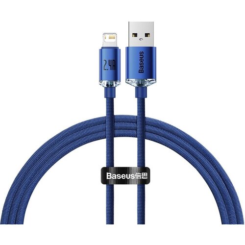 Baseus usb kabal crystal shine usb na lightning 1,2 m 2,4A plavi Slike