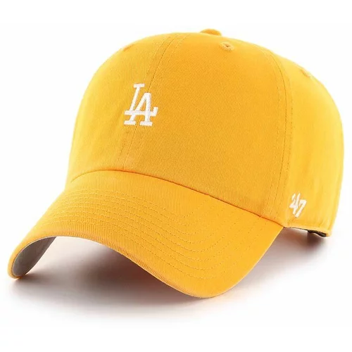 47 Brand Bombažna kapa s šiltom MLB Los Angeles Dodgers rumena barva