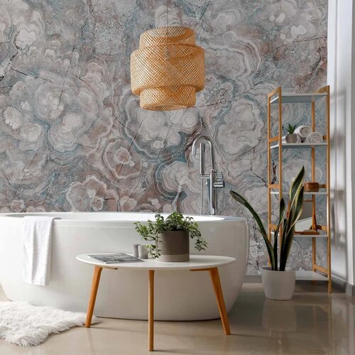  Foto tapeta - Marble Flowers - Natural Stone Structures in Pastel Colours 450x315 Vodootporna Slike