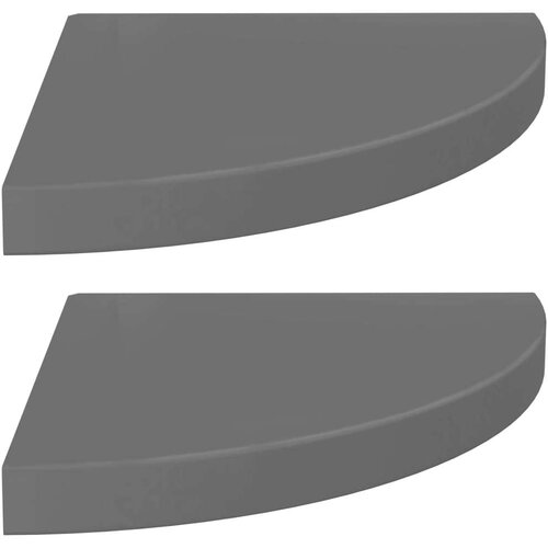VidaXL Kotne police 2 kosa visok sijaj sive 35x35x3,8 cm MDF Slike