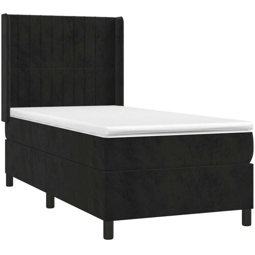 vidaXL Box spring postelja z vzmetnico črna 80x200 cm žamet Cene