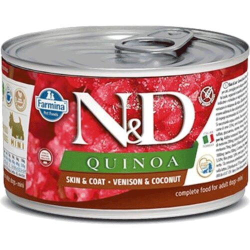N&d Quinoa Mini Skin and Coat, Kinoa i Jelen, 140 g Slike