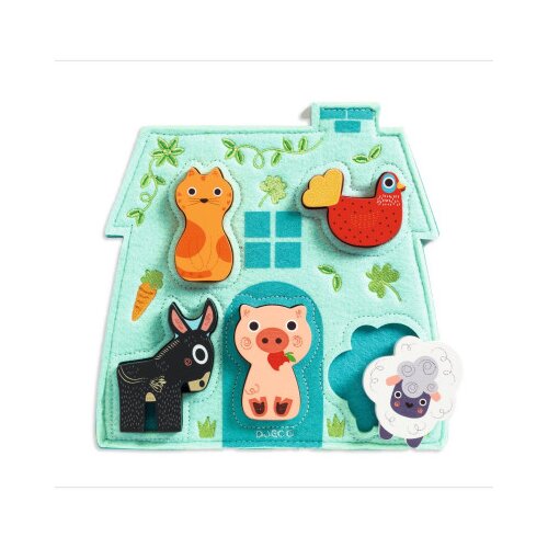 Djeco Wooden Block Puzzle Mouki puzzle 12m+ 1 kom Cene