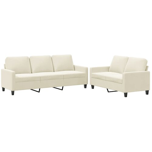 Maison Chic Sedežna garnitura - kavč 2-delna z blazinami krem žamet, (21728891) Cene