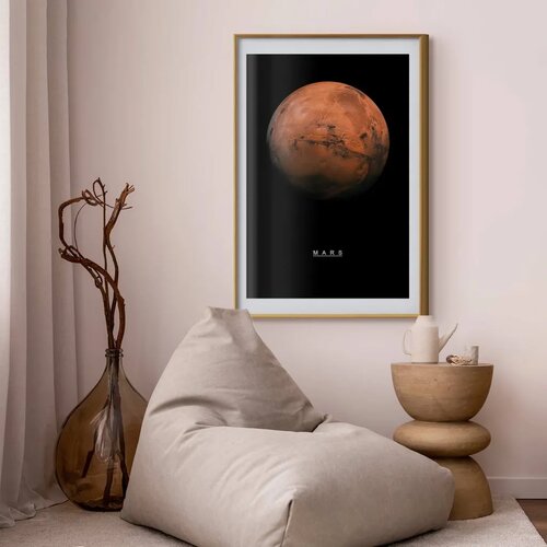  Plakat - Mars 40x60 Zlatni okvir s margom Cene
