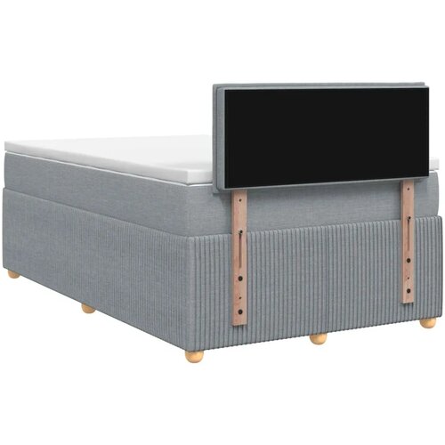  Boxspring krevet s madracem Svjetlosiva 120 x 200 cm Tkanina - Svjetlosiva 120 x 200 cm Dizajn linija Slike