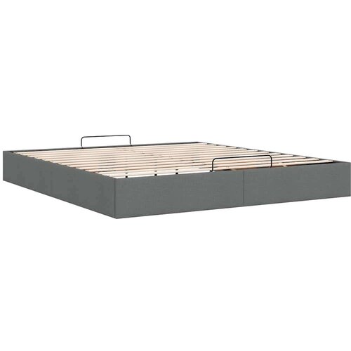 VidaXL Otomanski okvir kreveta bez madraca tamnosivi 200x200cm tkanine Slike