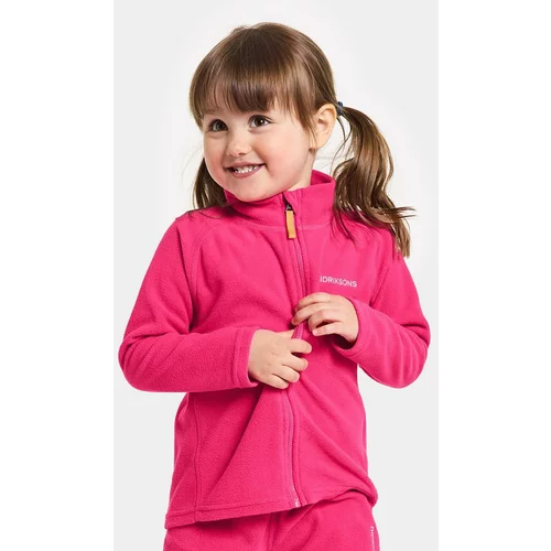 Didriksons Otroški pulover MONTE KIDS FULLZIP roza barva