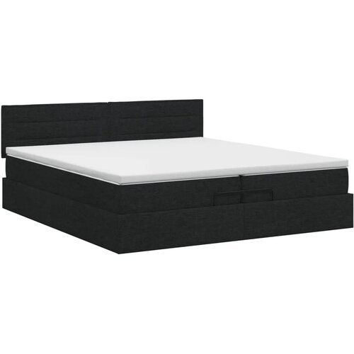 Podesivi krevet s madracem Crna 200 x 200 cm Tkanina - Crna 200 x 200 cm Dizajn linija Slike