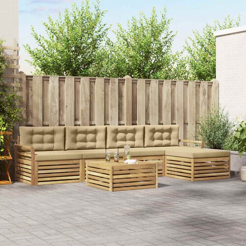  Set vanjskih sofa 6 kom. Bijela i bež Poliester Cijene
