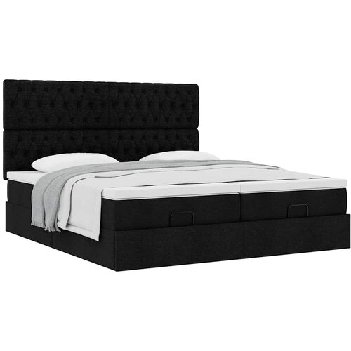 vidaXL Otomanski okvir kreveta s madracima crni 200x200cm od tkanine Cijene