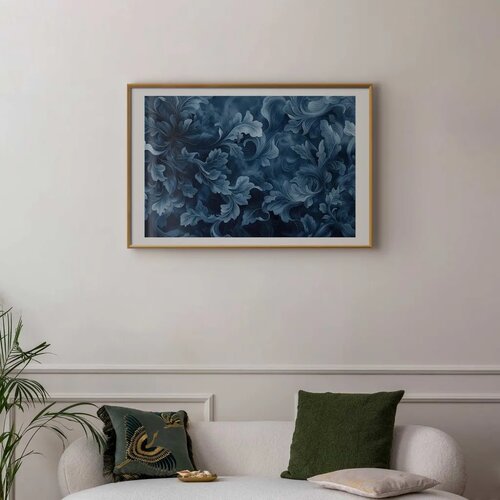  Plakat - Dense  Dark Blue Abstract Ornaments 42x29.7 Zlatni okvir s margom Cijene