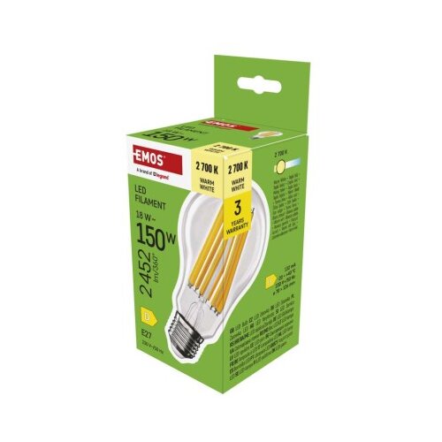  LED žarnica Filament A70 / E27 / 18 W (150 W) / 2452 lm / Toplo bel Cene