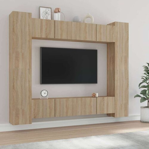  Komplet TV omaric 8-delni sonoma hrast konstruiran les, (20913038) Slike
