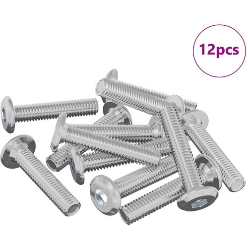 vidaXL Zaklepni vijak Enobarvno 12 pcs srebrna M6 x 30 mm Jeklo, (5000163932) Cene