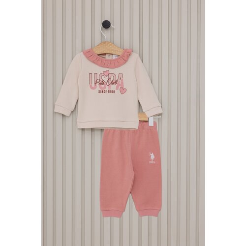 U.S. Polo Assn. komplet za bebe devojčice USB2129, Bež Cene