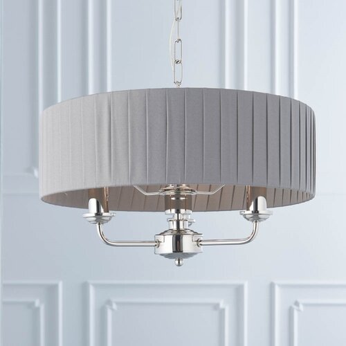  Endon 94394 - Luster na lancu HIGHCLERE 3xE14/40W/230V tamno siva/sjajni hrom Slike
