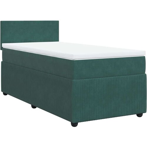 VidaXL Box spring krevet s madracem tamnozeleni 90x190 cm bar&amp;scaron;unasti Slike