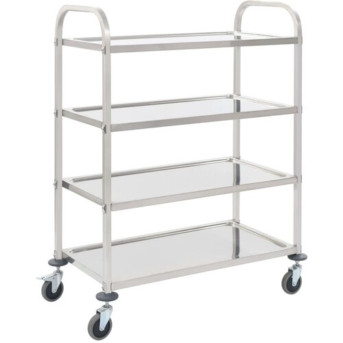 vidaXL Kuhinjska kolica s 4 razine od nehrđajućeg čelika 107x55x125 cm Cijene