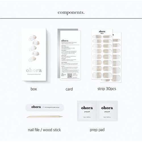 OHORA Semi Cured Gel Nail Strips N Gold Fog Naljepnice za nokte nijansa ND-440 1 kom Slike