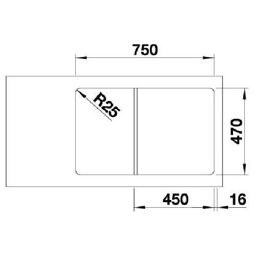 Blanco tolon 45S 780x500/195 mm &amp;ndash; kristalno bela Slike
