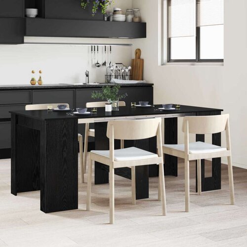  Blagovaonski stol 180 x 85 x 75 cm Konstruirano drvo Crni hrast Slike