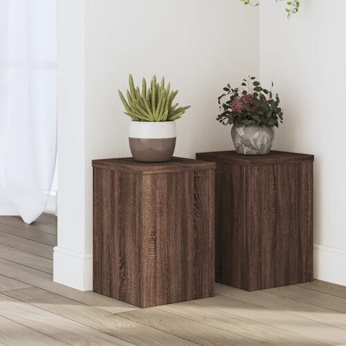 vidaXL Stojalo za rastline 2 kosa rjavi hrast 20x20x30 cm inž. les Cene