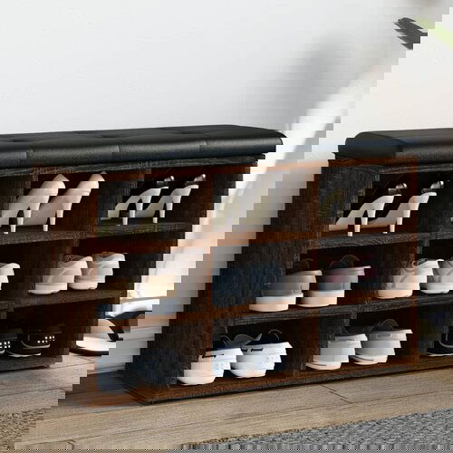 VidaXL Klupa za cipele smeđa boja hrasta 82x32x50 cm konstruirano drvo Slike