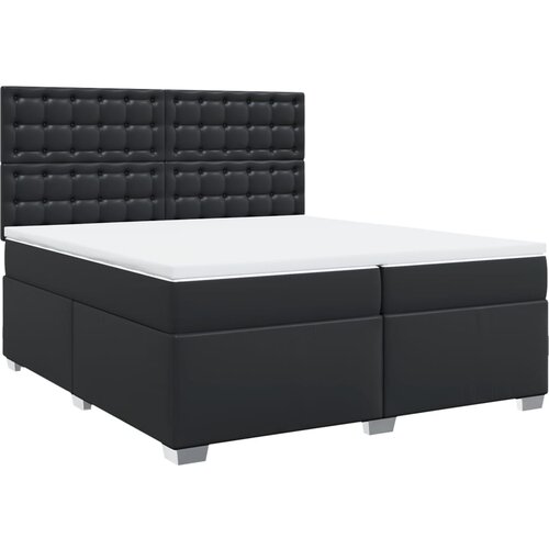  Krevet s oprugama i madracem crni 200x200 cm od umjetne kože Slike