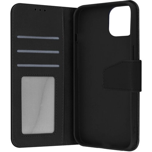 AVIZAR Iphone 13 Mini usnjena torbica vrhunske kakovosti, šivi in magnetni zavihek - crna, (20632337) Cene