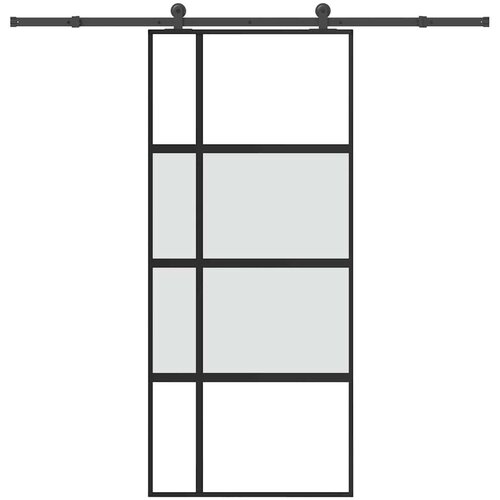 VidaXL klizna vrata s priborom 90 x 205 cm kaljeno staklo i aluminij Slike