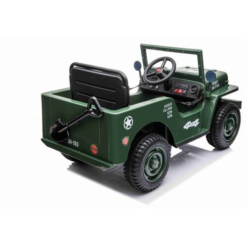 Lean Toys Otro&amp;scaron;ki električni avto USA ARMY 4X4 Enosed 12V Zelena Slike