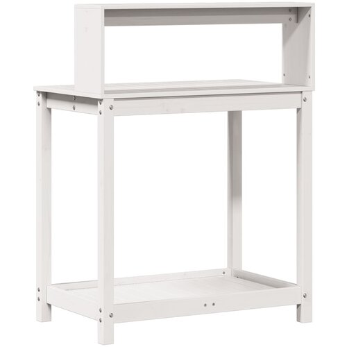  Stol za sadnju s policama bijeli 82,5x50x109,5 cm od borovine Slike