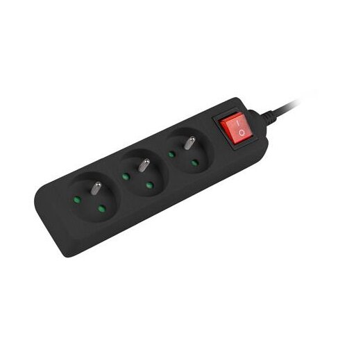 Lanberg CABO DE EXTENS&Atilde;O EL&Eacute;TRICA PARA 3 TOMADAS DE 230V, 3M, COM INTERRUPTOR., (5000261669) Cene