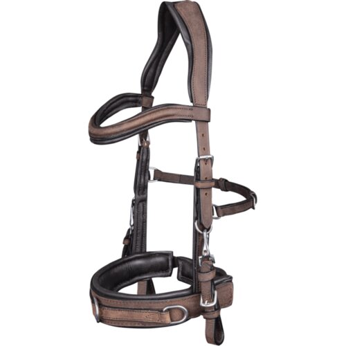 Waldhausen Usnjena cavesson uzda anatomic, rjava - Cob Cene