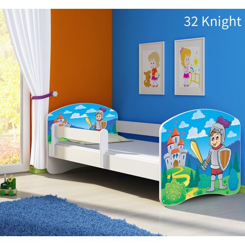  Dječji krevet ACMA s motivom, bočna bijela 160x80 cm 32 Knight Cijene