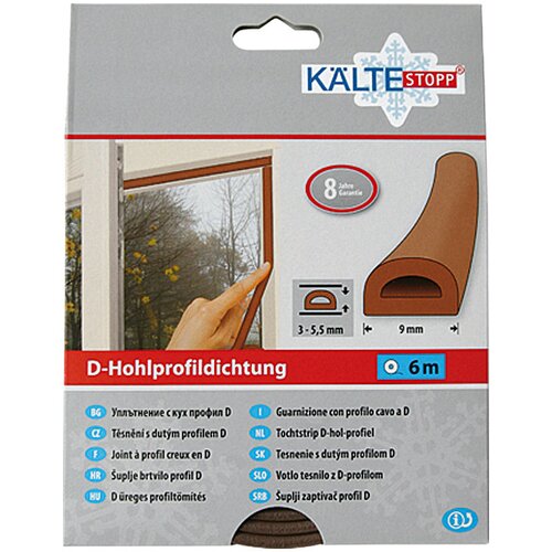 K&amp;Auml;LTESTOPP tesnilo d-profil (rjavo, 6 m) Slike