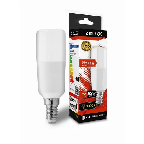 Zelux LED sijalka E14 7W T30 570lm 3000K