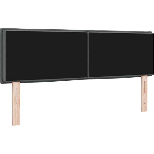  LED glava kreveta s LED trakama Tamno siva 160 cm tkanina Slike