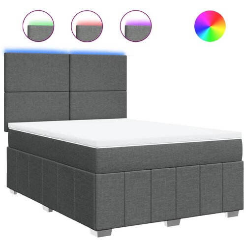 Maison Chic Box spring postelja - Vzmetna postelja z vzmetnico temno siva 140x200 cm blago SL17253, (21895100) Cene