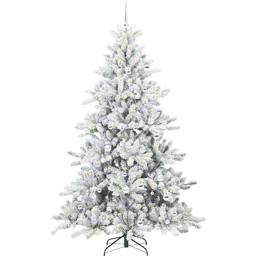 VidaXL Umjetno božićno drvce s nogom with LEDs s stalakom 210cm PVC Slike