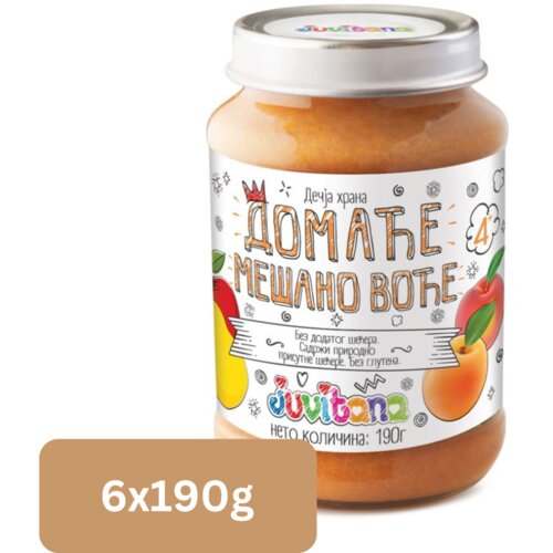 Juvitana kašica za bebe, Domaće mešano voće, 190g, 6 komada Slike