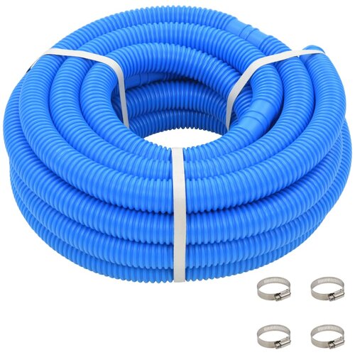 VidaXL Cev za bazen z objemkami 38 mm 12 m modra Slike