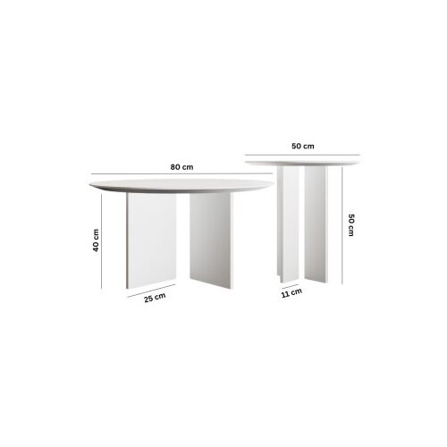Hanah home Leo set klub stolova, 2 dijela, prljavobijela Slike