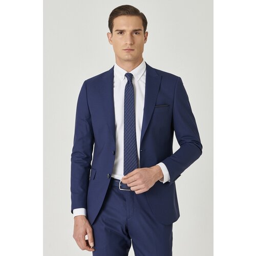Altinyildiz classics Men's Navy Blue-Burgundy Slim Fit Slim Fit Patterned Suit. Slike