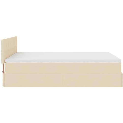  Otomanski krevet s madracem krem 140x190cm od tkanine Slike